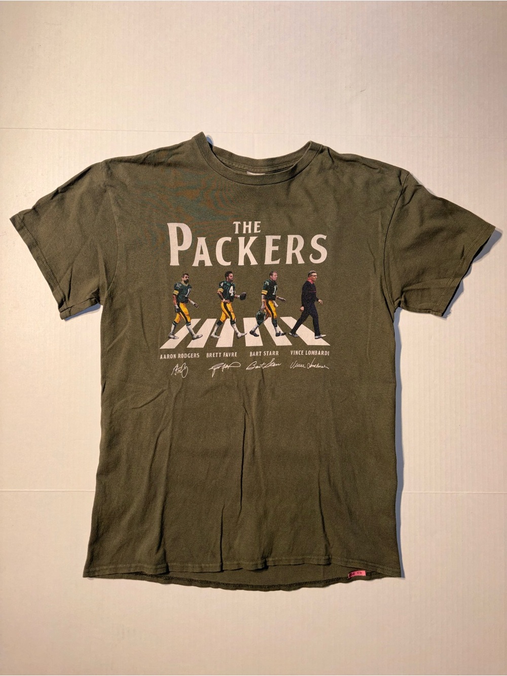 Vtg Green Bay Packers NFL Beatles Abbey Road Parody T-shirt Sz M Favre Rodgers